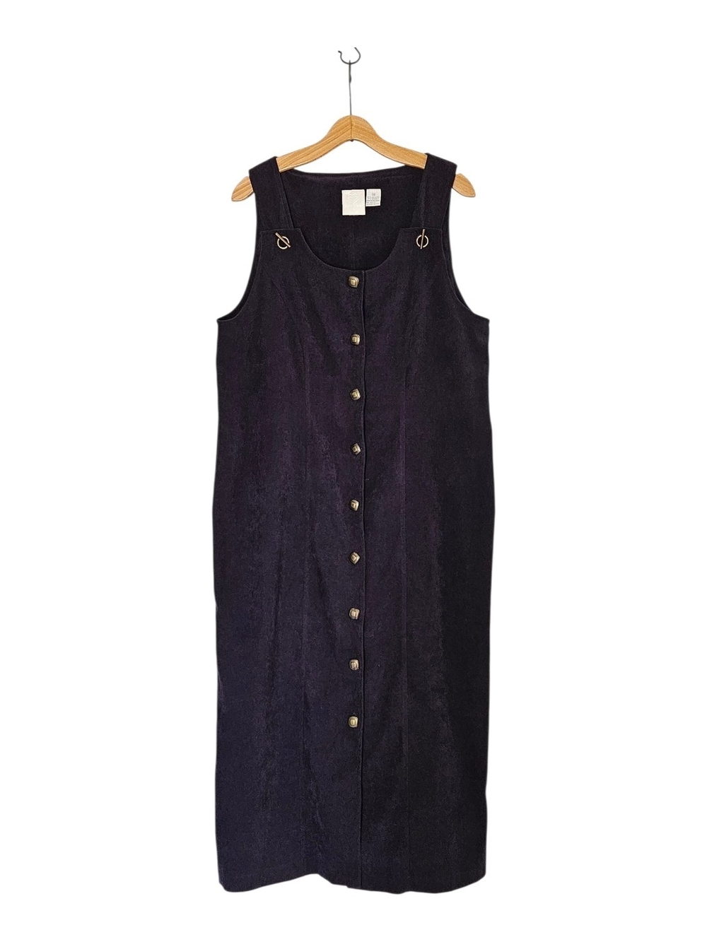 Vintage Corduroy Sleeveless Button-Down Pinafore Dress Christopher & Banks Sz 14